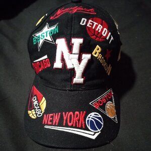 Various Sports Teams and Cities Patterned Hat with Velcro Closure